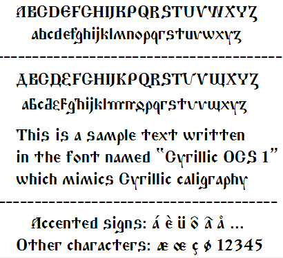 tex in the Cyrillic OCS font