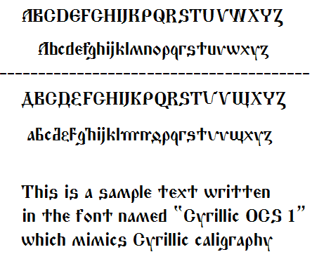 Cyrillic OCS simulation font