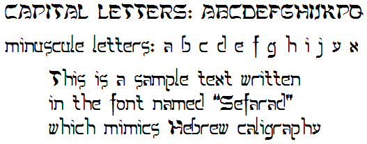 Sefarad: Hebrew simulation font